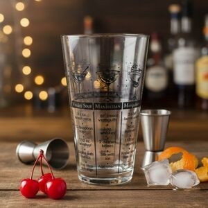 1980's Cocktail Recipe Glass Host Pick
